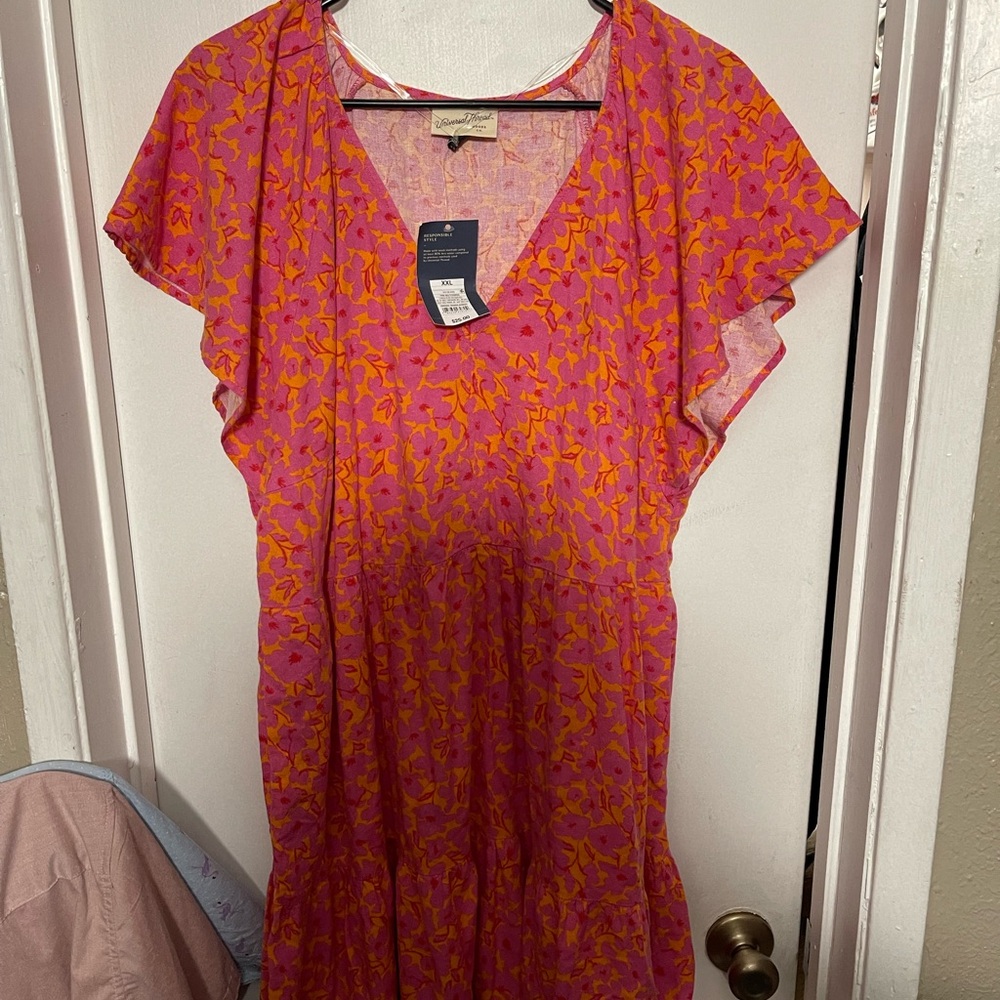 Universal Thread Pink and Orange Floral Dress